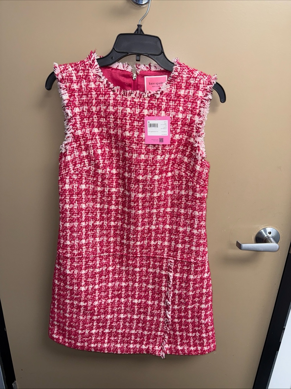kate spade Girls' Pink & White Tweed Shift Dress